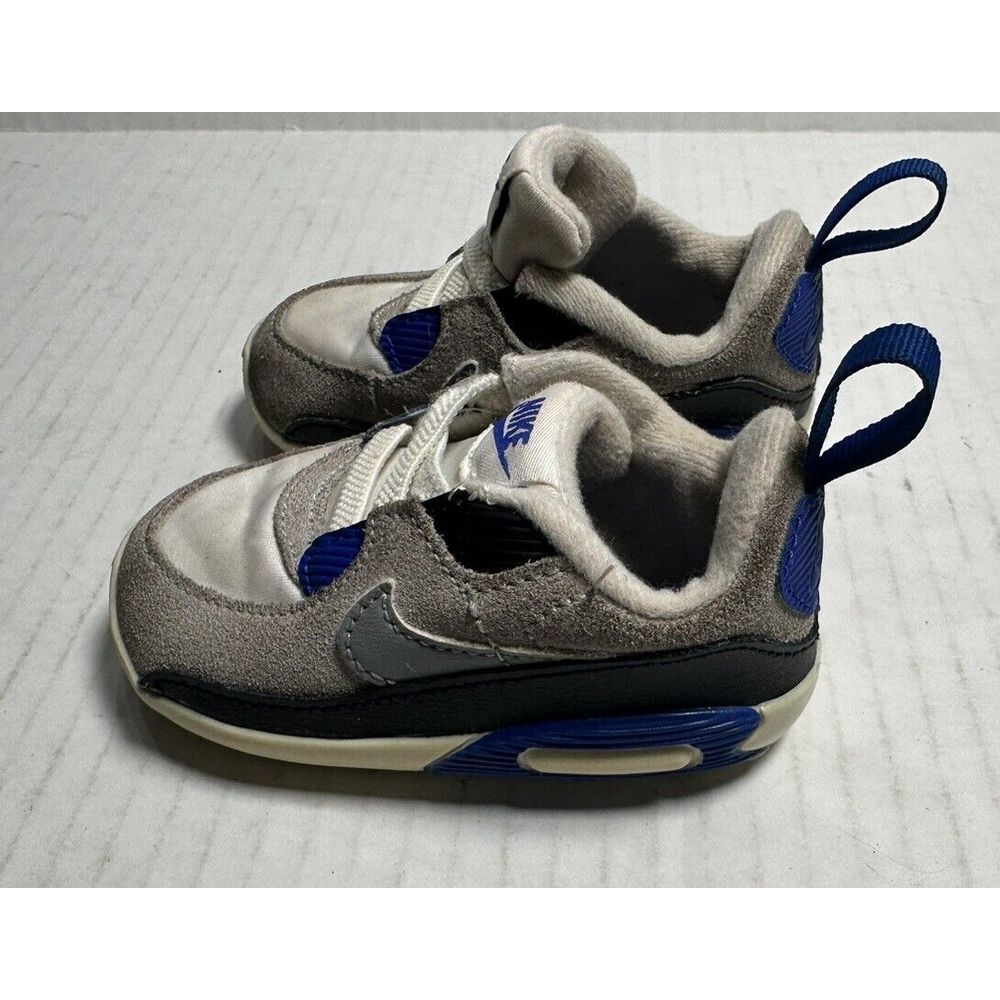 Nike Max 90 Baby Unisex Shoes Size‎ 4c Boy/Girl blue white gray
